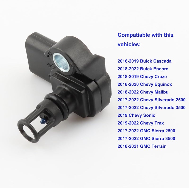 GBDAMI 12681993 Intake Air Pressure and Temperature Sensor Compatible With Chevy GMC Silverado Malibu Equinox Cruze, Sierra 2500 3500, Cascada Encore, 12670600 12707766 Manifold Pressure (MAP) Sensor - Image 3